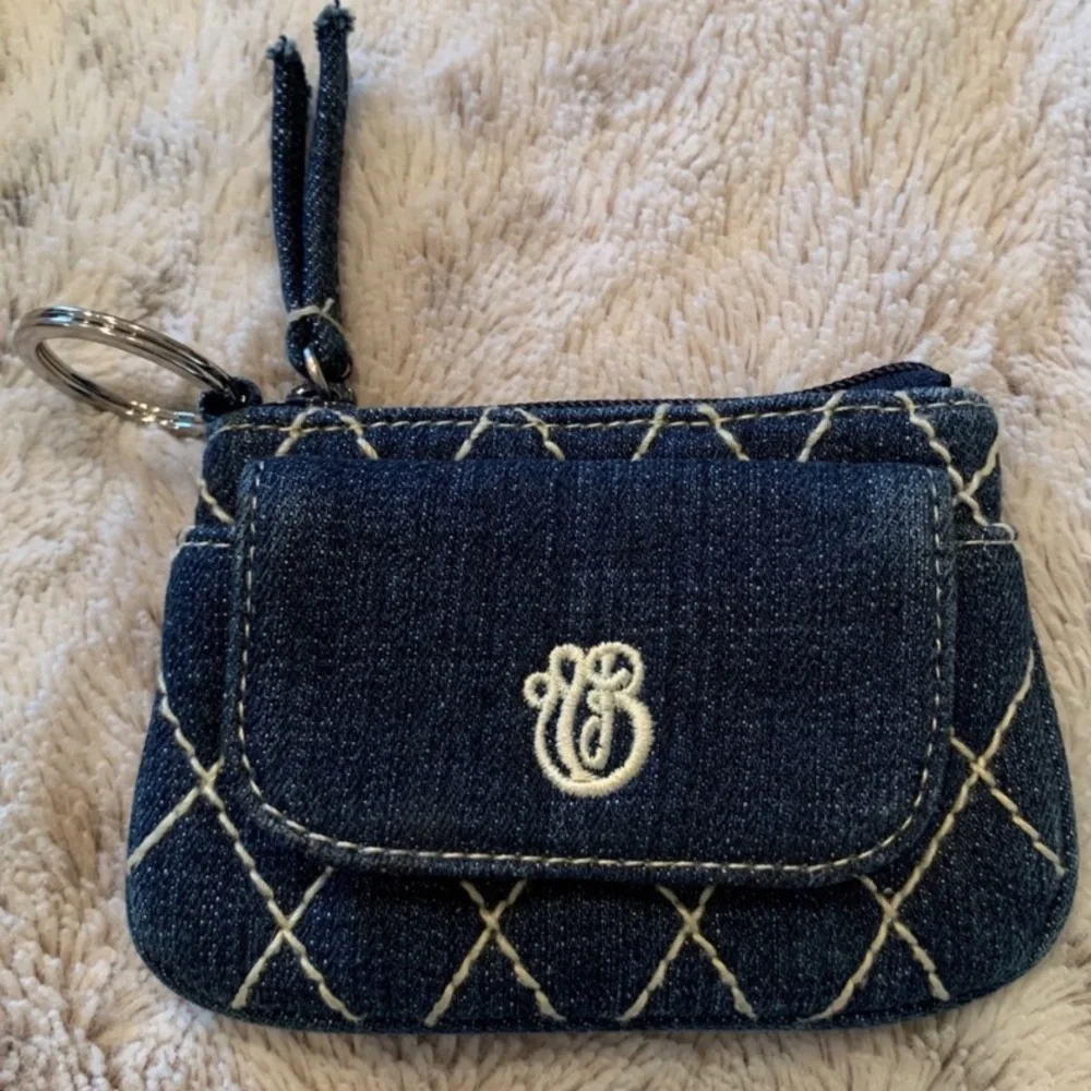 NWOT Vera Bradley denim change purse + key ring